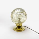 Glass and brass globe lamp Wortmann & Filz 60s