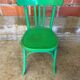 Antique Bistrot Chair Baumann Style Turned Wood Green Vintage