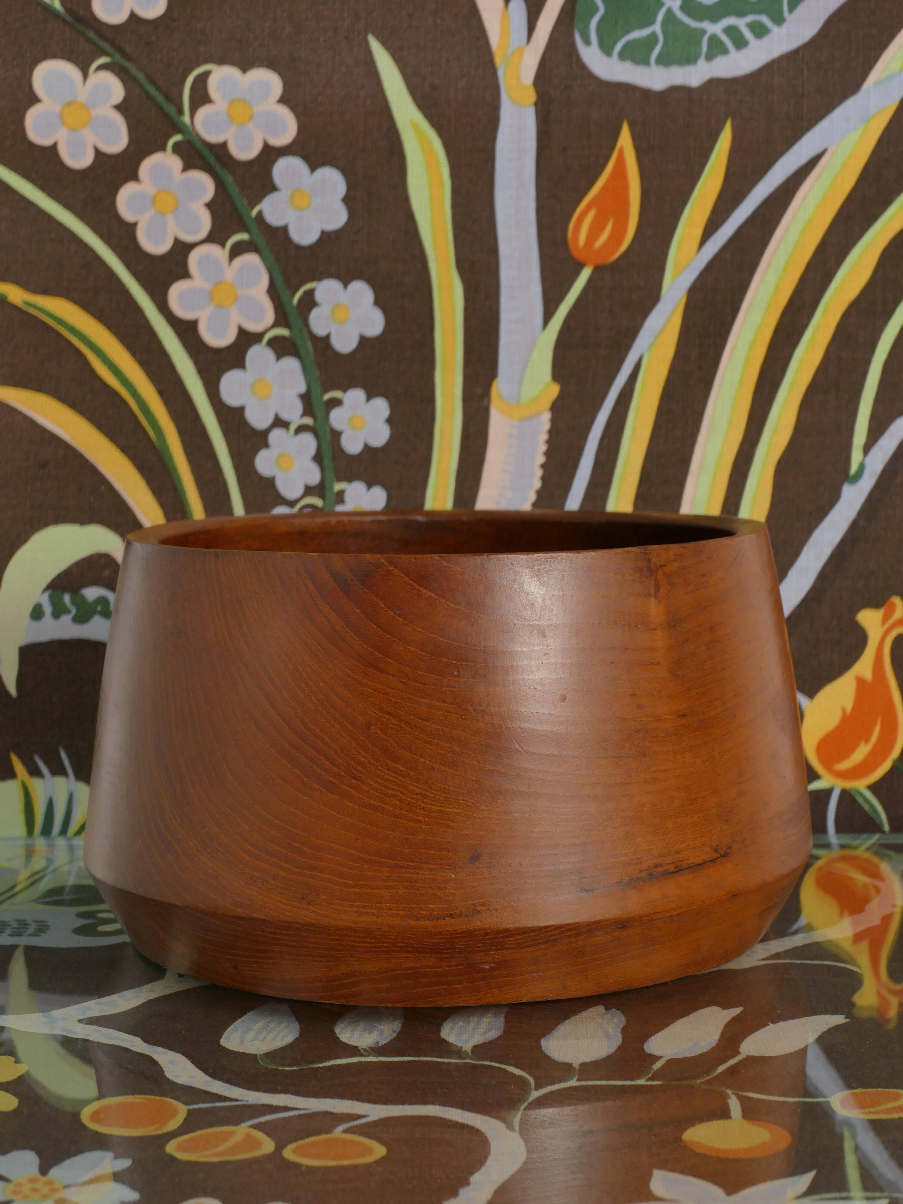 Mid-Century Modern Solid Teak Wood Bowl, Sweden