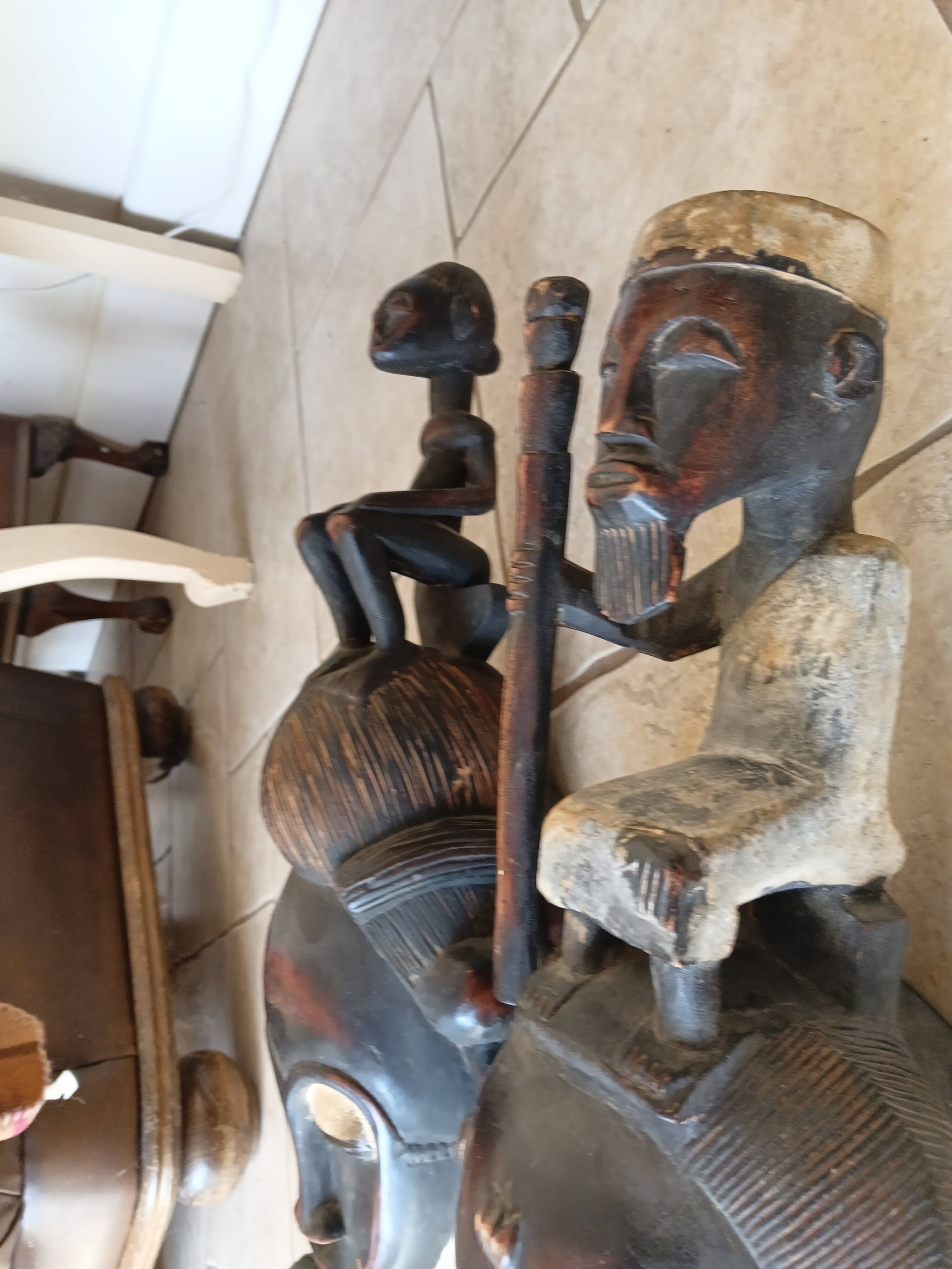 West African Baule Mblo Carved Wooden Masks (1970-1980)