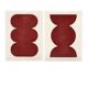 Duo of abstract paintings in burgundy on paper signed Eawy.