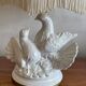 Lamp with two doves white ceramic