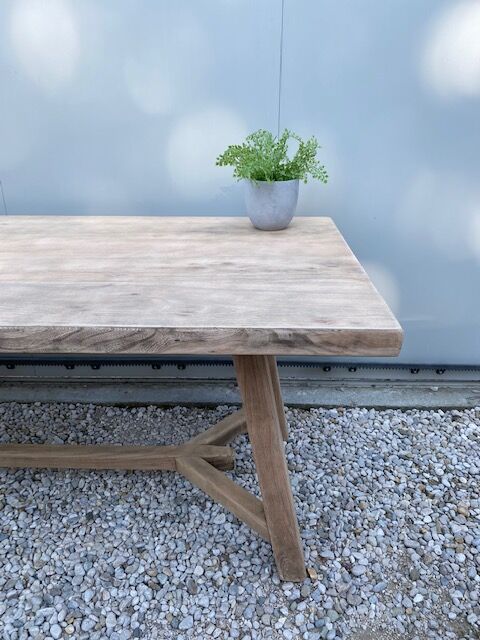 Farmhouse table walnut stripped 200 cm