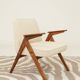 Scandinavian beige boucle armchair modern design rustic oak