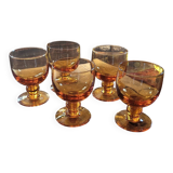 Amber glasses, balloon shape 70's