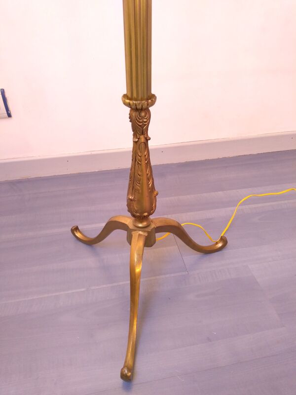 Lampadaire bronze doré tripode 4 feux