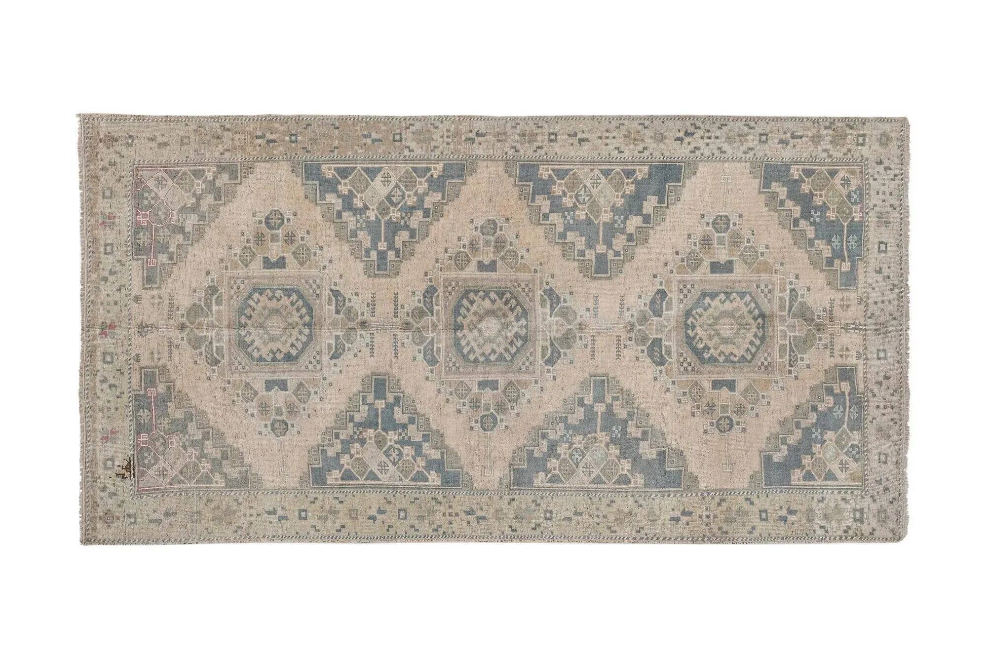 Vintage Turkish hallway rug 141x263 cm