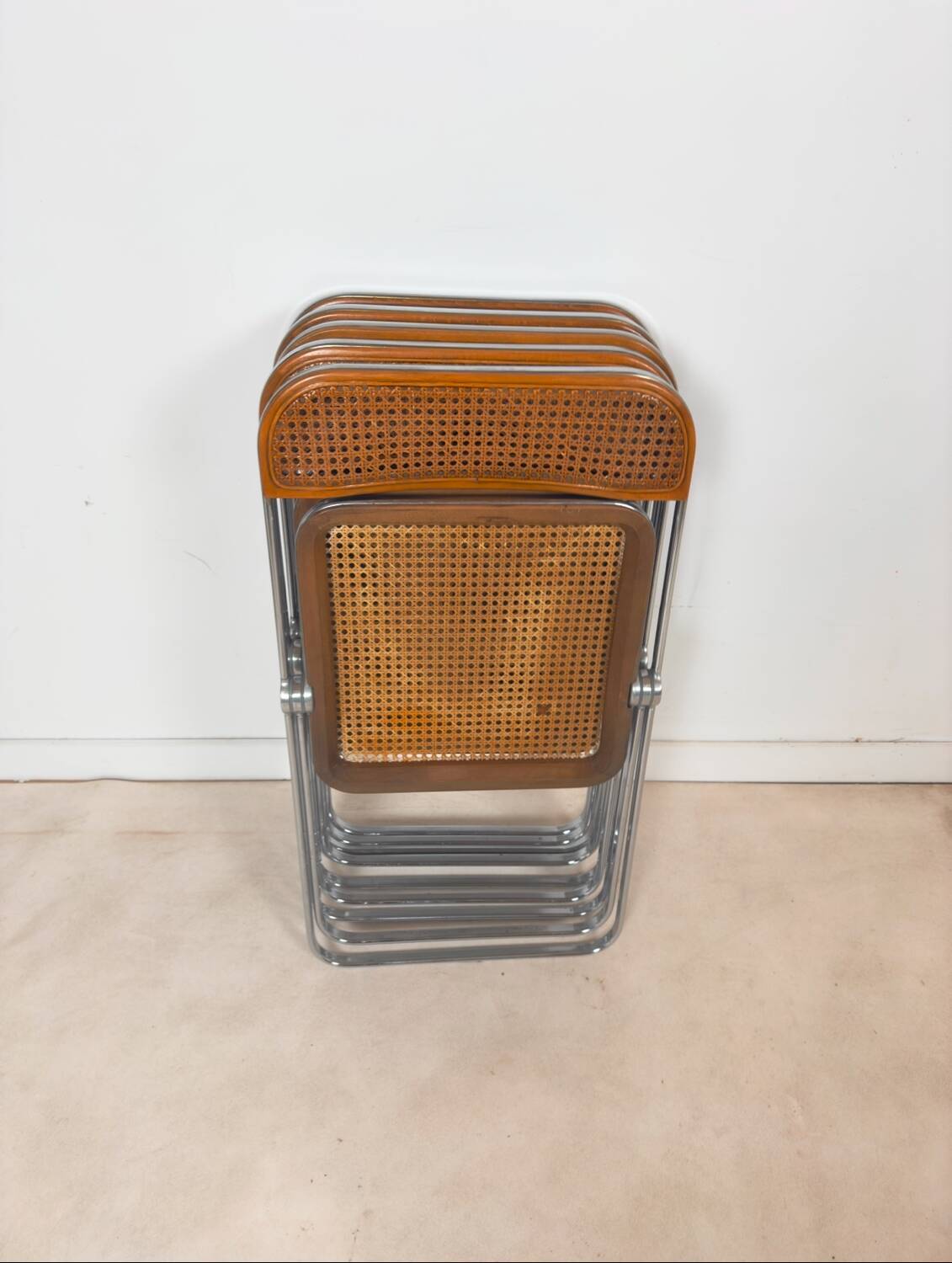 Ensemble de 5 chaises « Plia » par Giancarlo Piretti pour Castelli