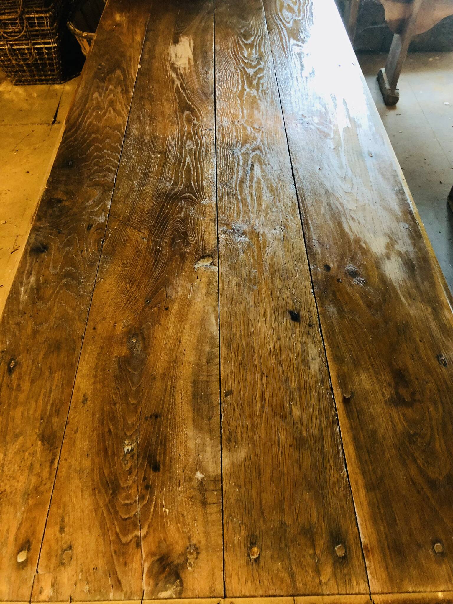 Large country table in cherry wood, late 1800s