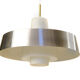 Opac glass and brushed aluminium pendant light. Sweden 1960s