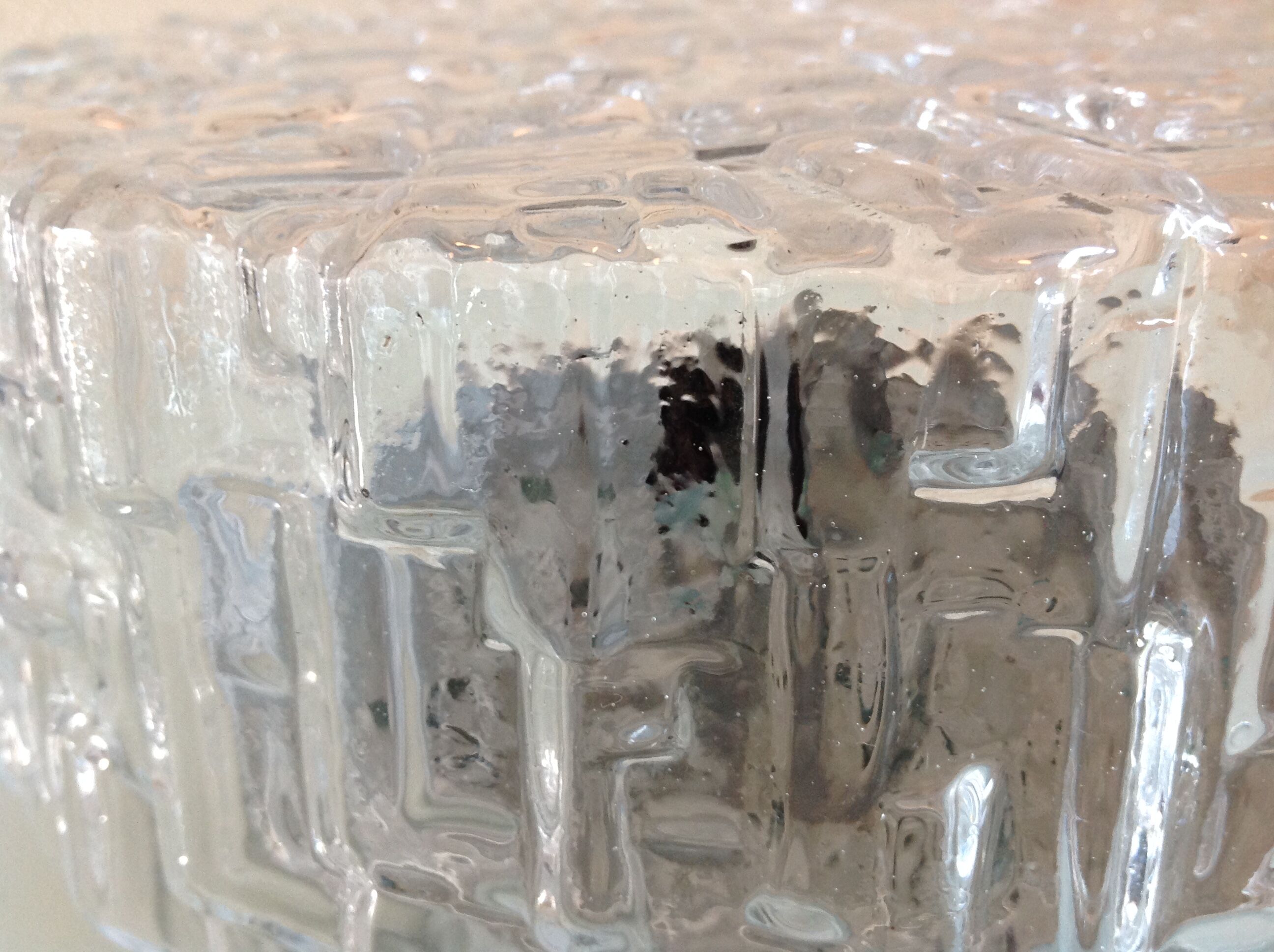 Round ceiling lamp in bulled glass / vintage 60s/70s