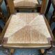 6 solid oak dining chairs with straw 110cm