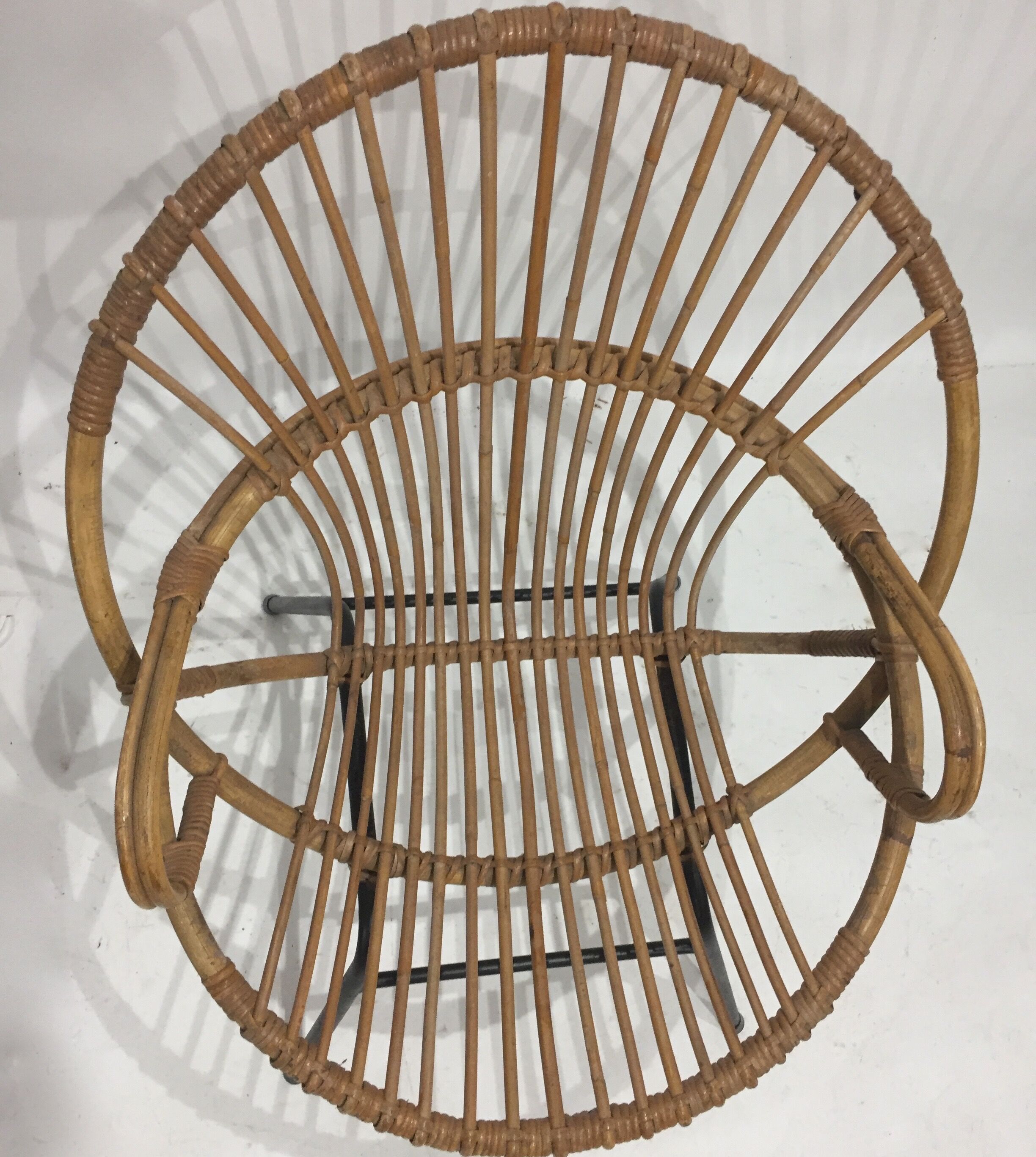 Fauteuil rotin coquille