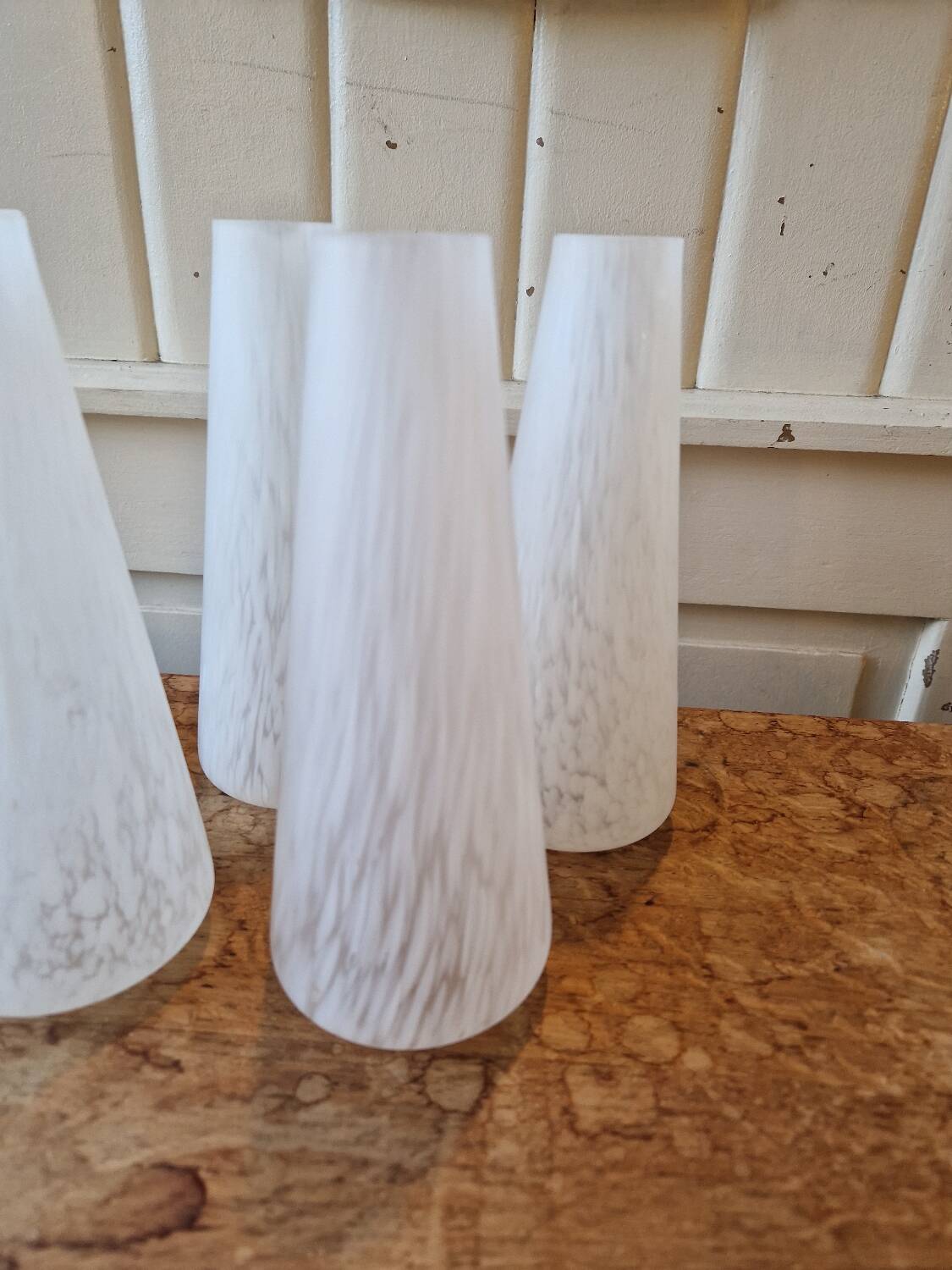 Set of 5 Opaline Tulips Clichy Speckled Glass