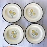 4 Salins plates model AUNAY 50/60 perfect condition dandelion decor