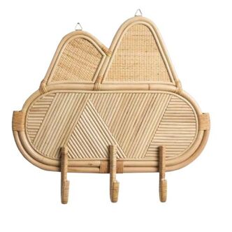 Rattan coat rack for Andean children's room