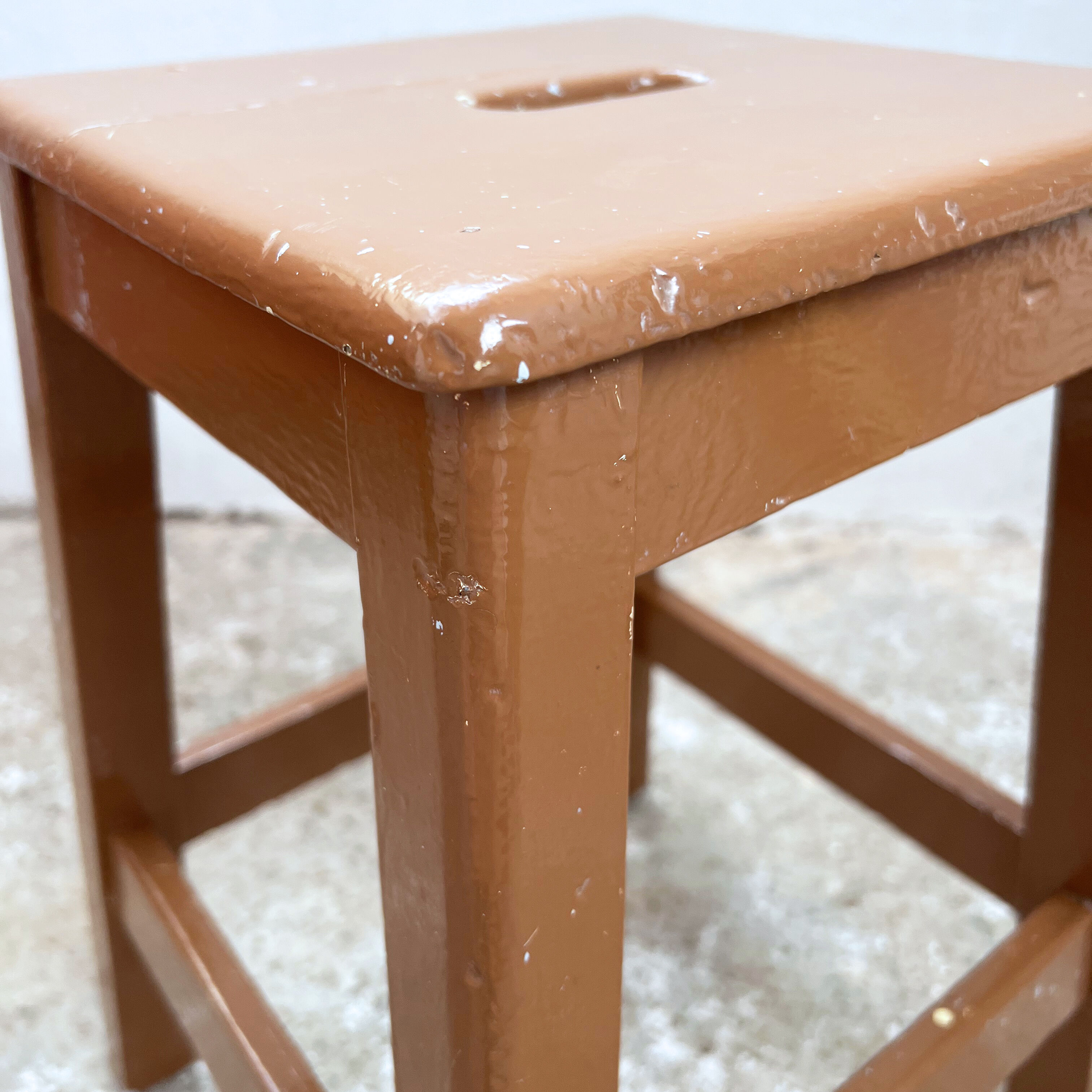Wood milk chocolate workshop stool