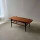 Vintage Creafort coffee table 1960s teak with rattan magazine shelf