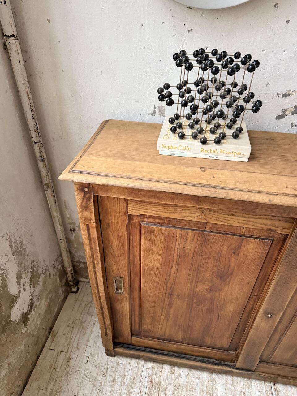 XL oak workshop sideboard with sliding doors from 1900