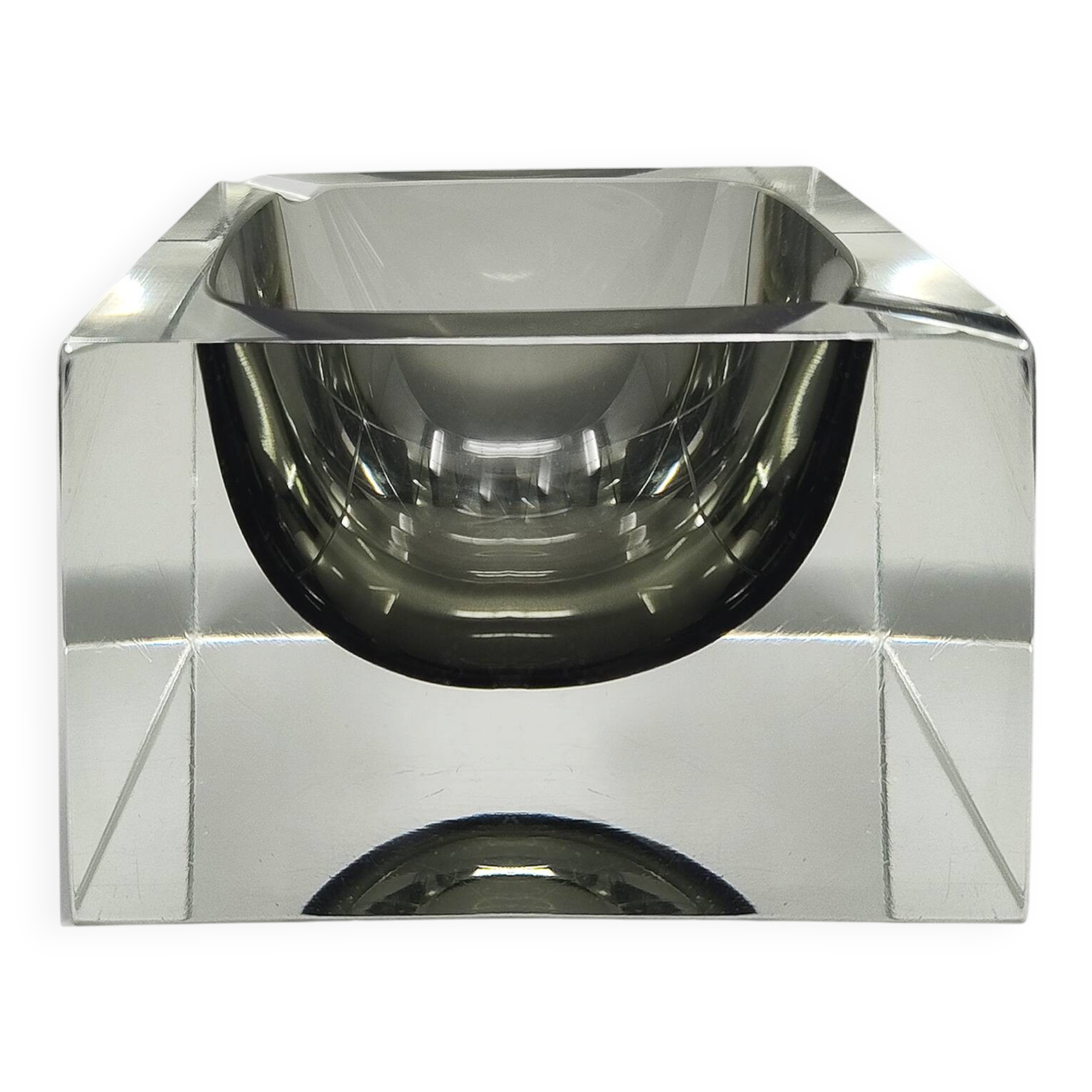 1960s Stunning grey ashtray or catchall by Flavio Poli for Seguso. Made in Italy