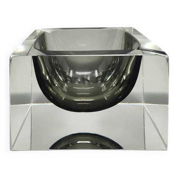1960s Stunning grey ashtray or catchall by Flavio Poli for Seguso. Made in Italy
