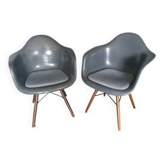 Vintage armchair, DAW fiber - Elephant Gray - Charles & Ray Eames - Herman Miller