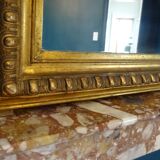 Miroir XIXème en bois stuqué doré 90 x 180 cm
