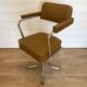 Fauteuil de Bureau Pivotant Vintage 1970 – Style Space Age Chrome & Camel