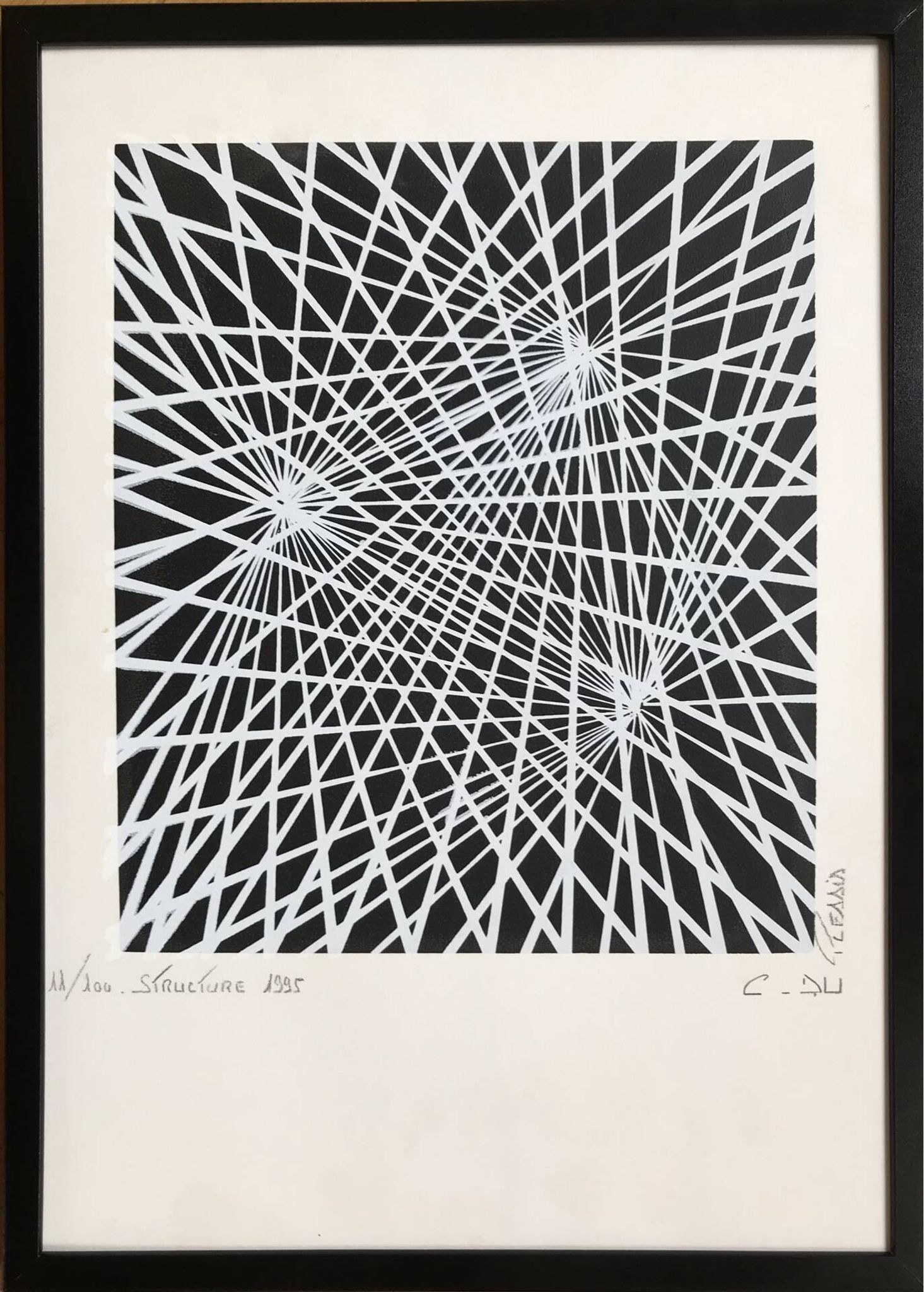 Kinetic Art. Signed and framed lithograph by C. du PLESSIS.