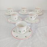 Set of 6 quadrifoglio coffee cups with saucers