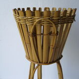 Pot door in rattan and vintage bamboo