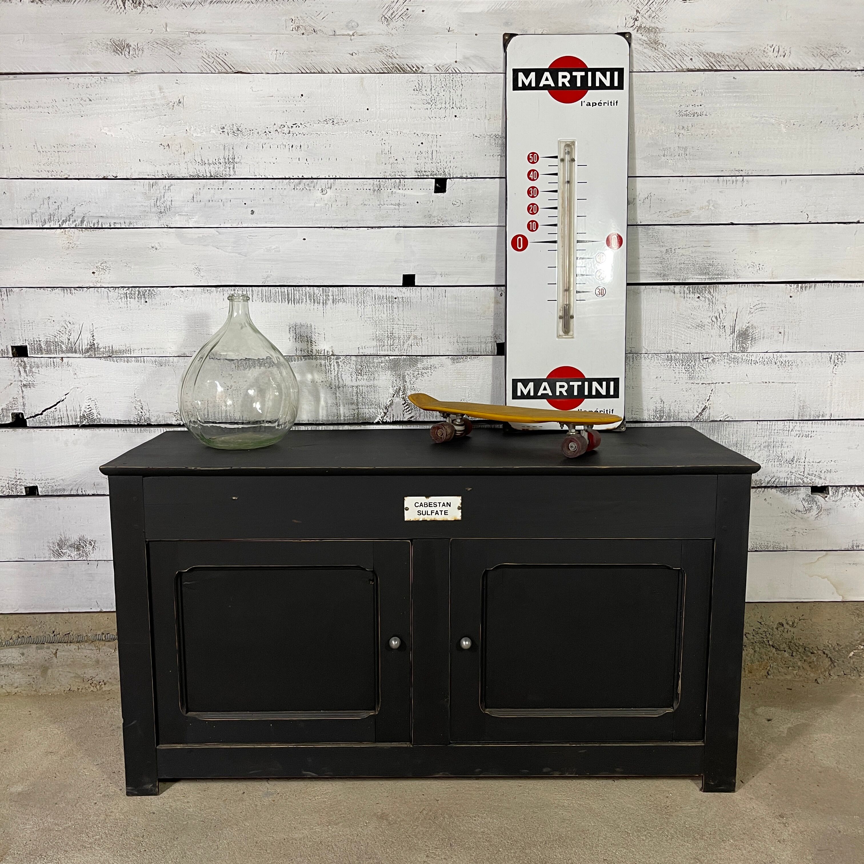 Black patina low sideboard
