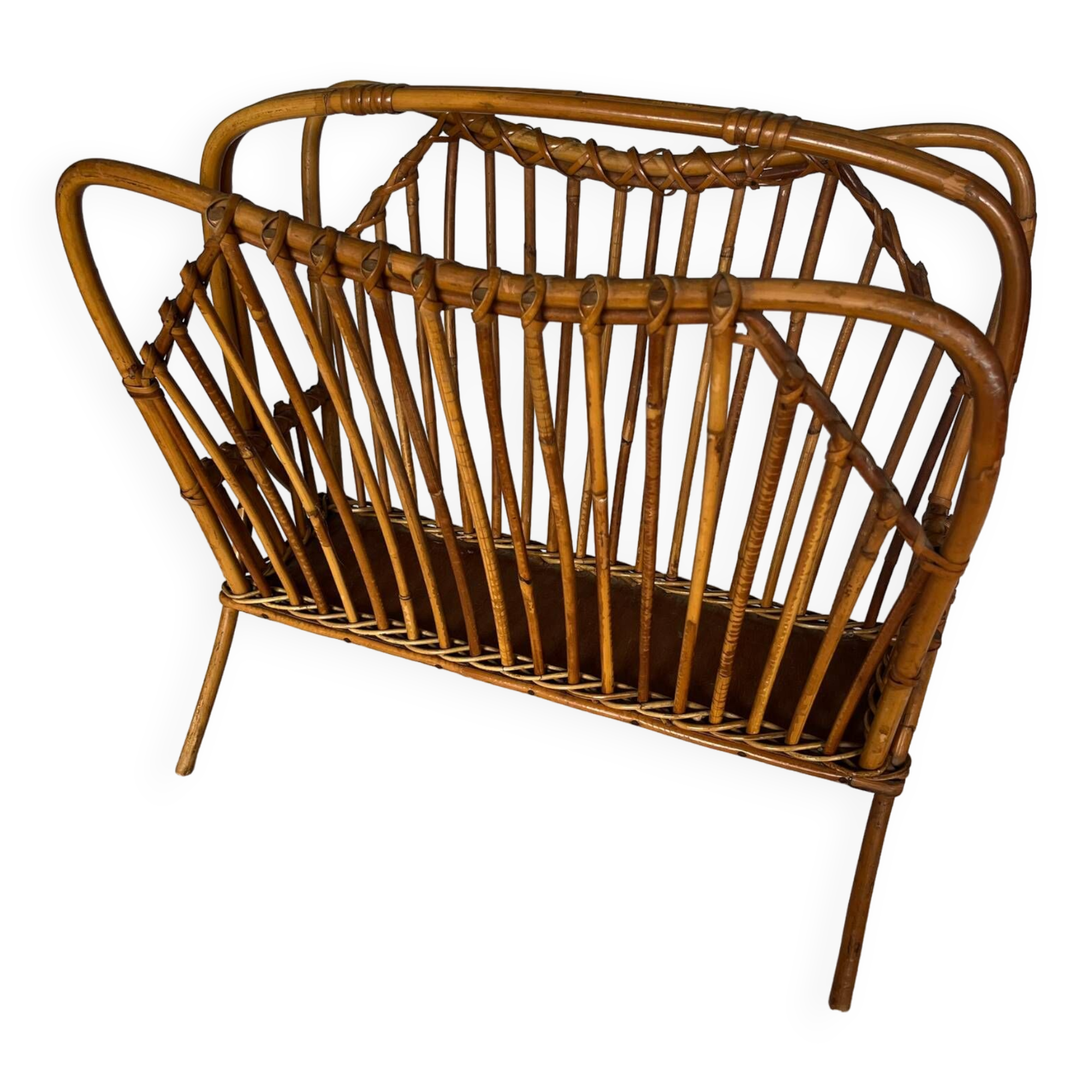 Rattan magazine rack