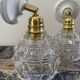 Pair of new electrified chiseled glass sconces