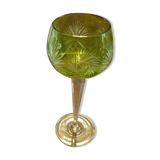 Ancien verre en cristal Saint Louis Roemer taillé vert Absinthe