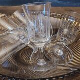 60's chiseled glass stemware