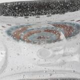 Vintage Bubble Glass Bottle With Abstract Motifs