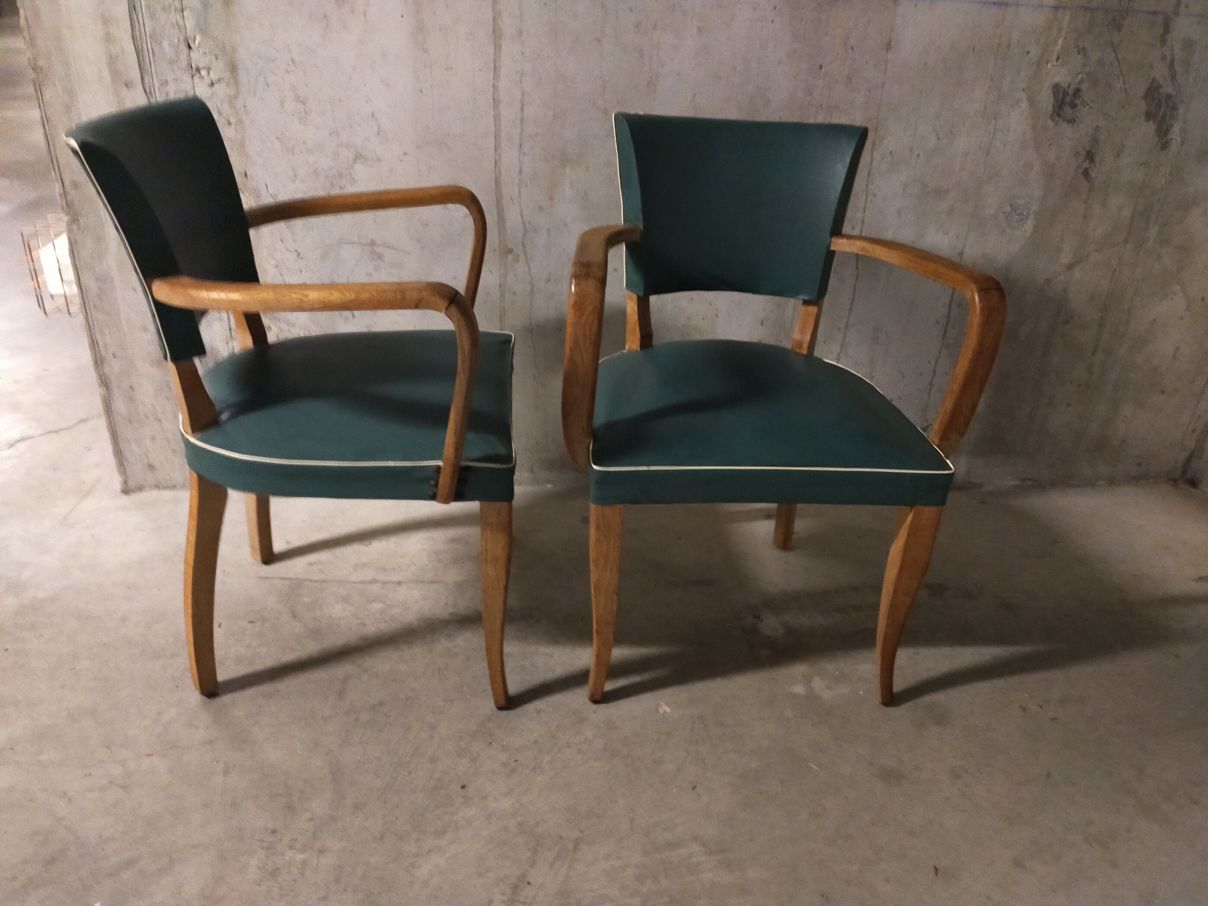 Pair of 50s bridge armchairs