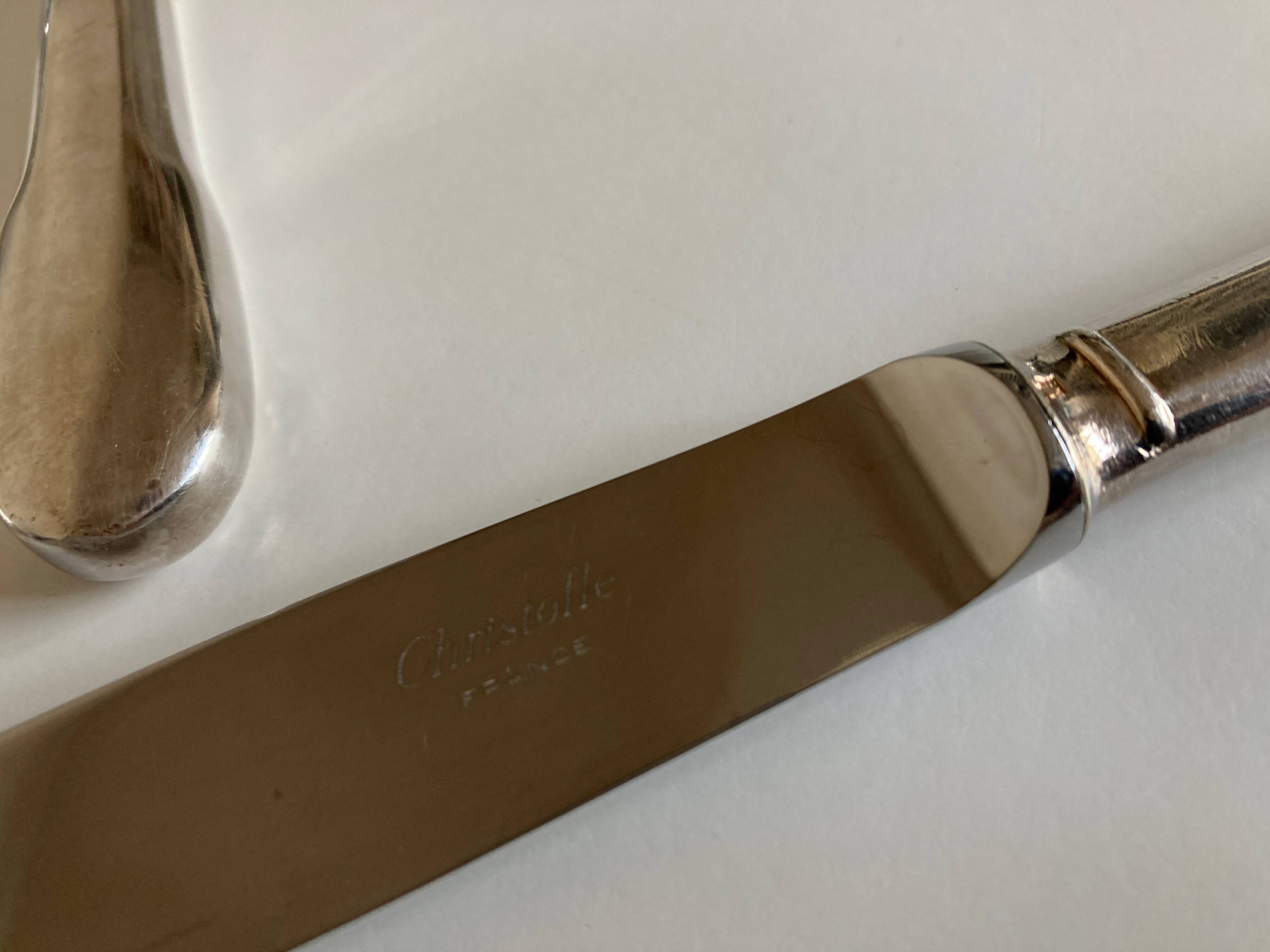 Set of 6 Cluny Vieux Paris knives Christofle