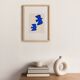 Peinture sur papier oiseaux bleus signée eawy