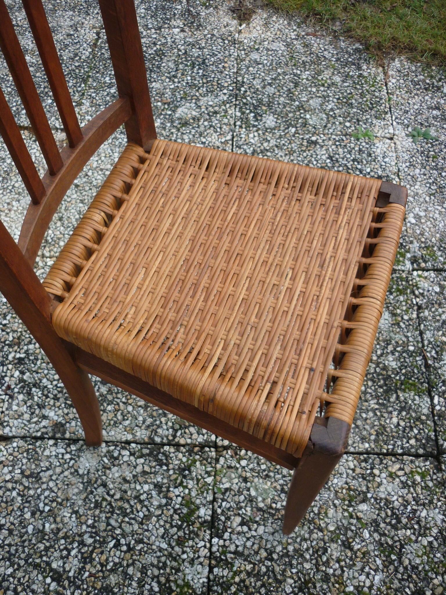 Renovated wicker-seated bistro chair