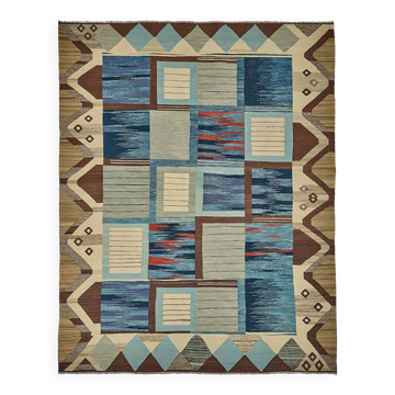 Kilim décoratif tribal contemporain 313 cm x 391 cm
