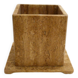 Cache-pot carré en travertin