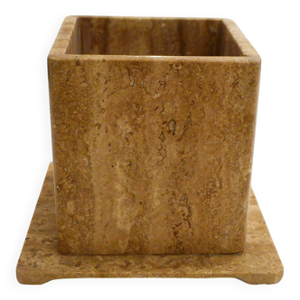 Cache-pot carré en travertin