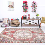 4x7 madallion faded oushak rug, 220x132cm