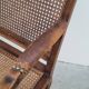 Louis XV Regency cane armchair leather armrests decorated with shell