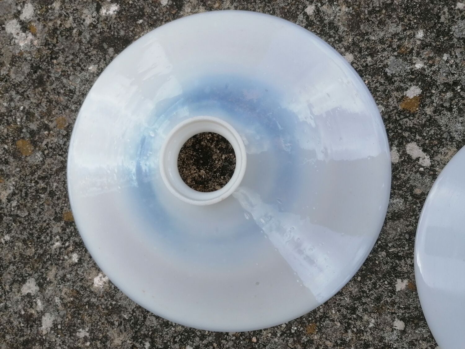 White opaline lampshade from the 1940s