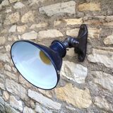 Antique cast iron and enamel wall lamp from the 1930s