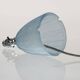 1930s French Art Deco Seaweed-Pattern Blue Glass Table Lamp