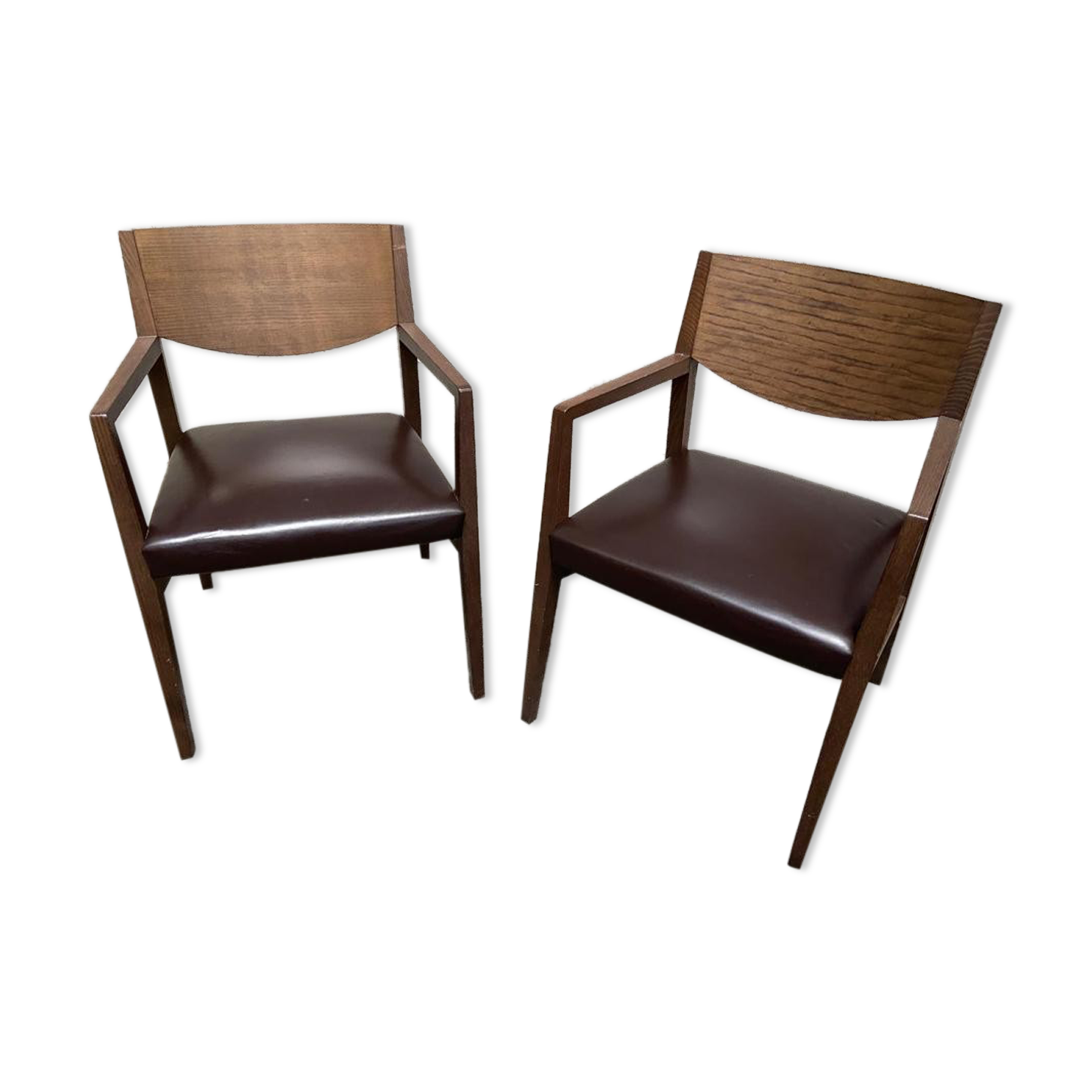 Pair of vintage Scandinavian style armchairs Natuzzi, Italy 1990s